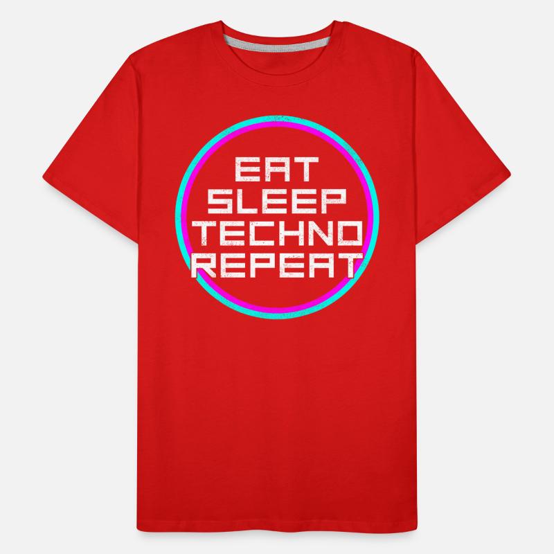 manger du sommeil techno répéter T-shirt bio Premium Homme