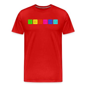 Techno - Men's Premium Organic T-Shirt - red - Front - Damien (186cm)