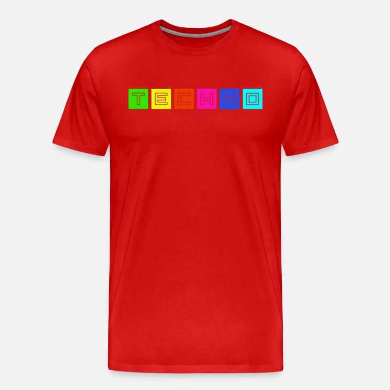 Techno - Männer Premium Bio T-Shirt - Rot