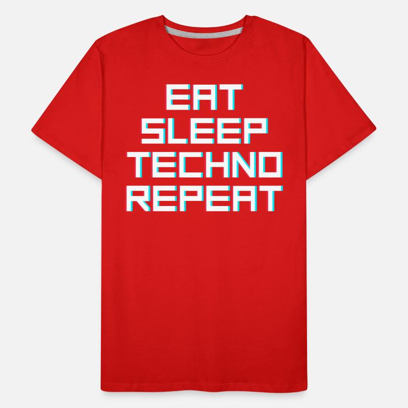 manger du sommeil techno répéter T-shirt bio Premium Homme