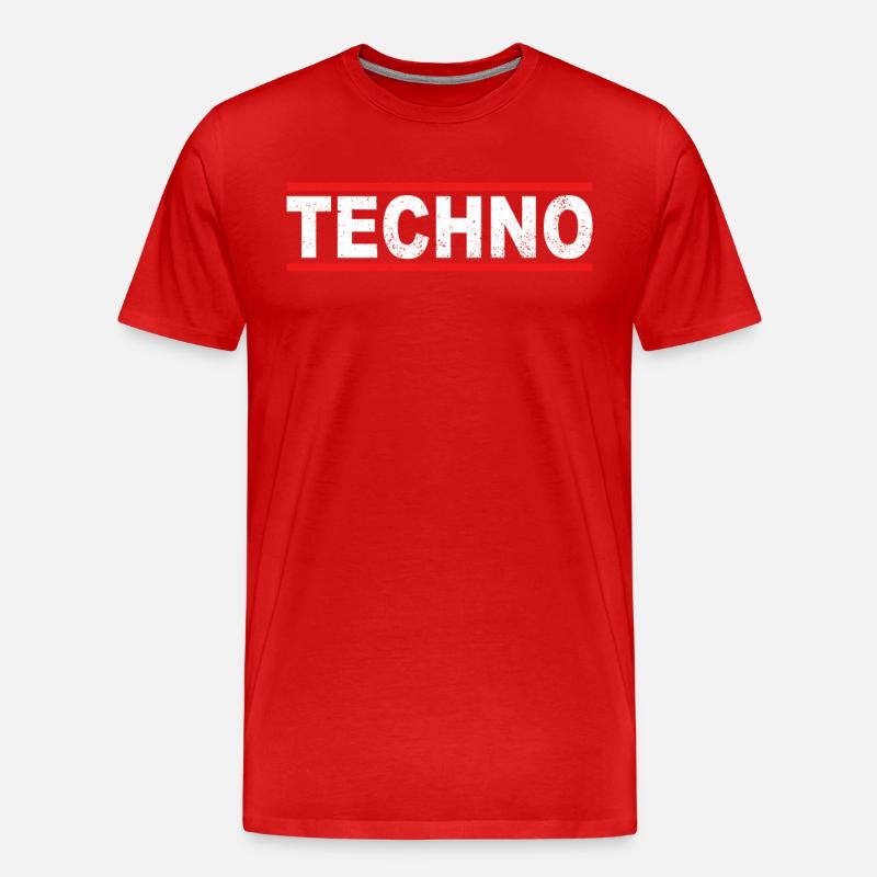 Techno - Männer Premium Bio T-Shirt - Rot