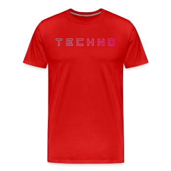 Techno - Männer Premium Bio T-Shirt - Rot - Vorne - Damien (186cm)