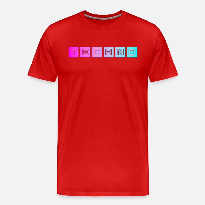 Techno - Männer Premium Bio T-Shirt - Rot