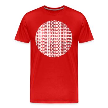 Techno - Men's Premium Organic T-Shirt - red - Front - Damien (186cm)