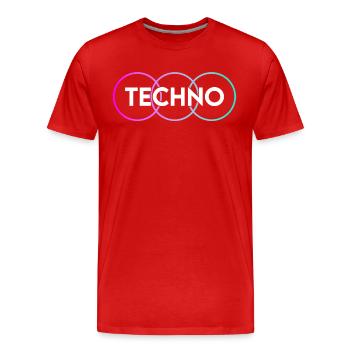 Techno - T-shirt bio Premium Homme - rouge - Devant - Damien (186cm)