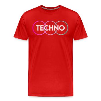 Techno - Männer Premium Bio T-Shirt - Rot - Vorne - Damien (186cm)