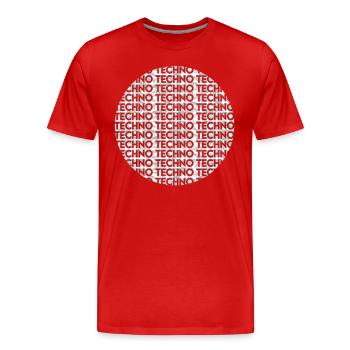 Techno - Männer Premium Bio T-Shirt - Rot - Vorne - Damien (186cm)