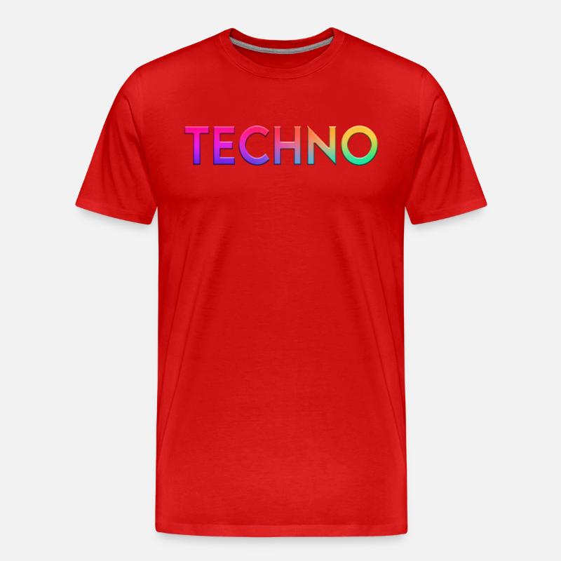 Techno - Männer Premium Bio T-Shirt - Rot
