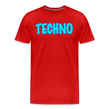 Techno - Männer Premium Bio T-Shirt - Rot - Vorne - Damien (186cm)