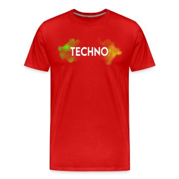 Techno - T-shirt bio Premium Homme - rouge - Devant - Damien (186cm)