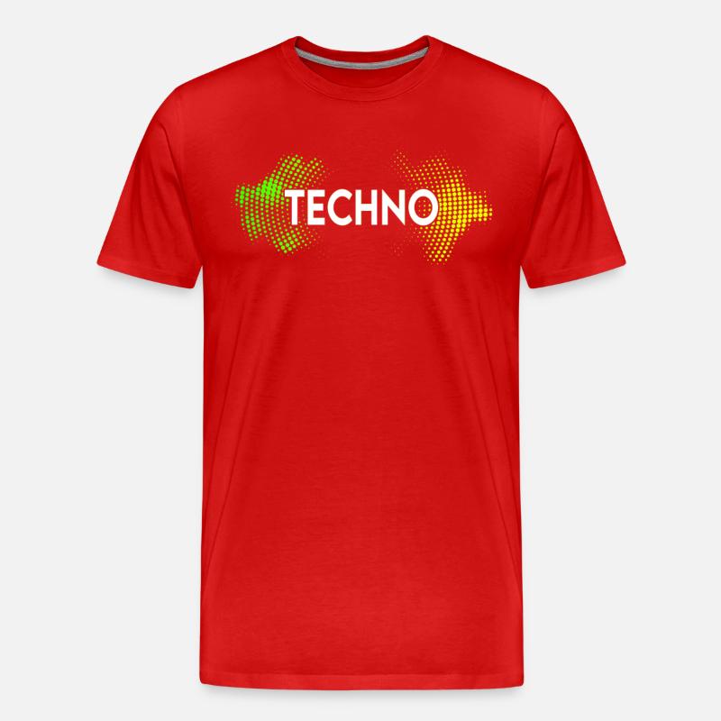 Techno - Männer Premium Bio T-Shirt - Rot