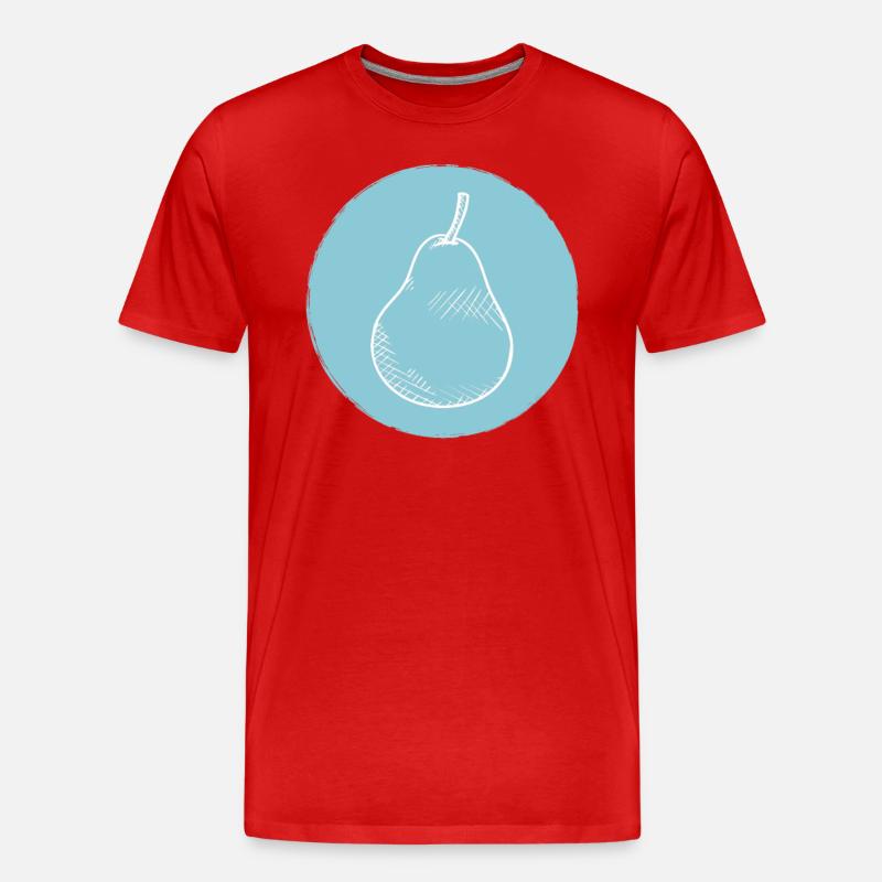 Birne - Männer Premium Bio T-Shirt - Rot