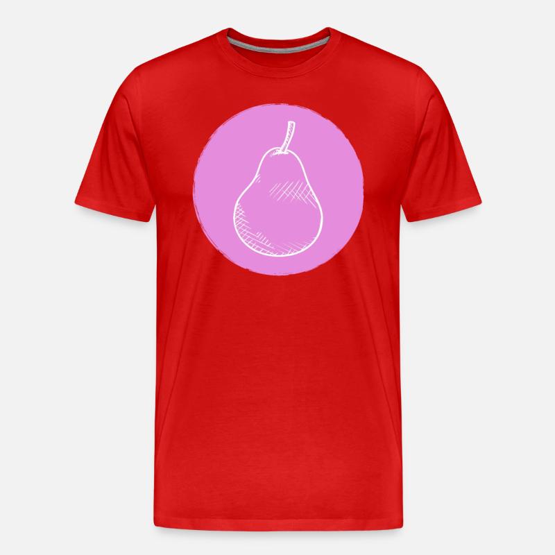 Birne - Männer Premium Bio T-Shirt - Rot