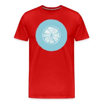 Orange citron - T-shirt bio Premium Homme - rouge - Devant - Damien (186cm)
