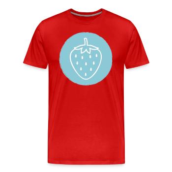 Erdbeere - Männer Premium Bio T-Shirt - Rot - Vorne - Damien (186cm)