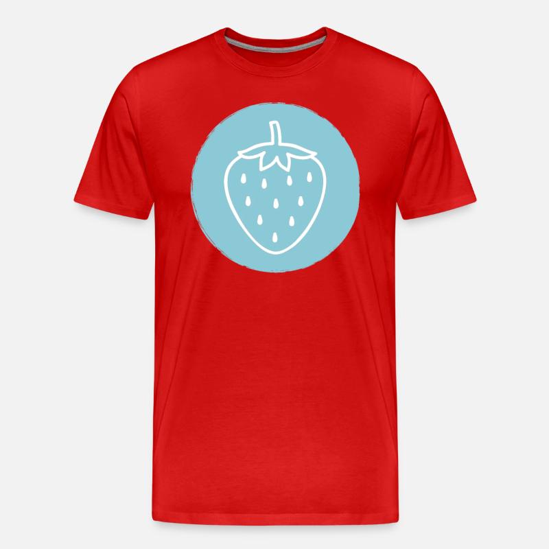 Erdbeere - Männer Premium Bio T-Shirt - Rot