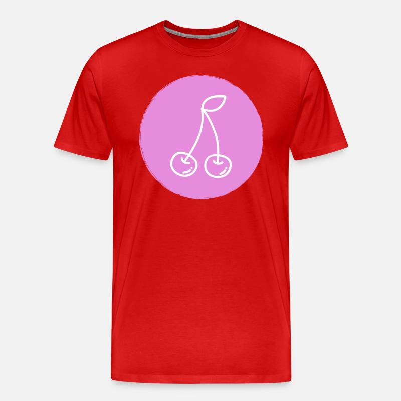 Kirsche - Männer Premium Bio T-Shirt - Rot
