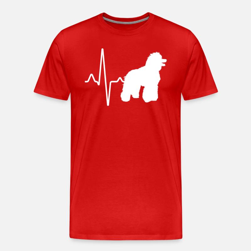 Pudel Herzschlag - Männer Premium Bio T-Shirt - Rot