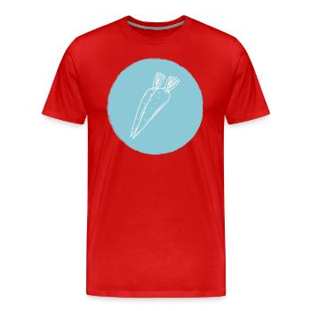 Carotte - T-shirt bio Premium Homme - rouge - Devant - Damien (186cm)