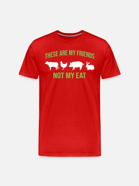 Dicton végétarien végétalien - T-shirt bio Premium Homme - rouge