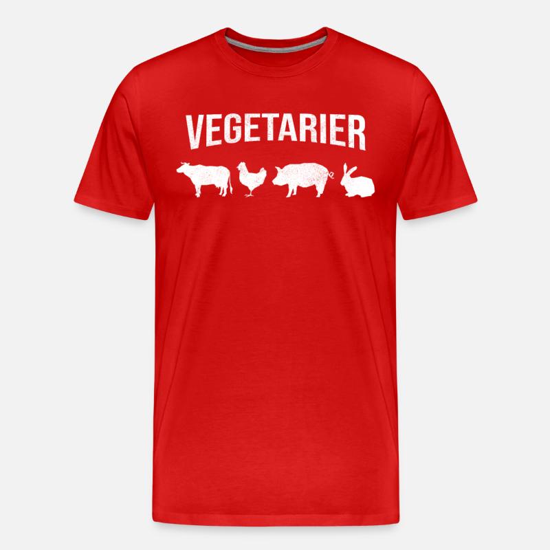 Vegetarier - Männer Premium Bio T-Shirt - Rot