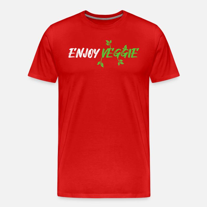 enjoy veggie - Männer Premium Bio T-Shirt - Rot