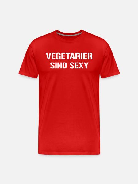 Vegetarier Spruch - Männer Premium Bio T-Shirt - Rot