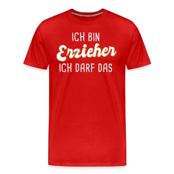 Erzieher - Männer Premium Bio T-Shirt - Rot - Vorne - Damien (186cm)