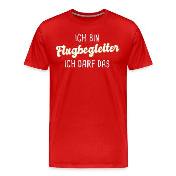 Flugbegleiter - Männer Premium Bio T-Shirt - Rot - Vorne - Damien (186cm)