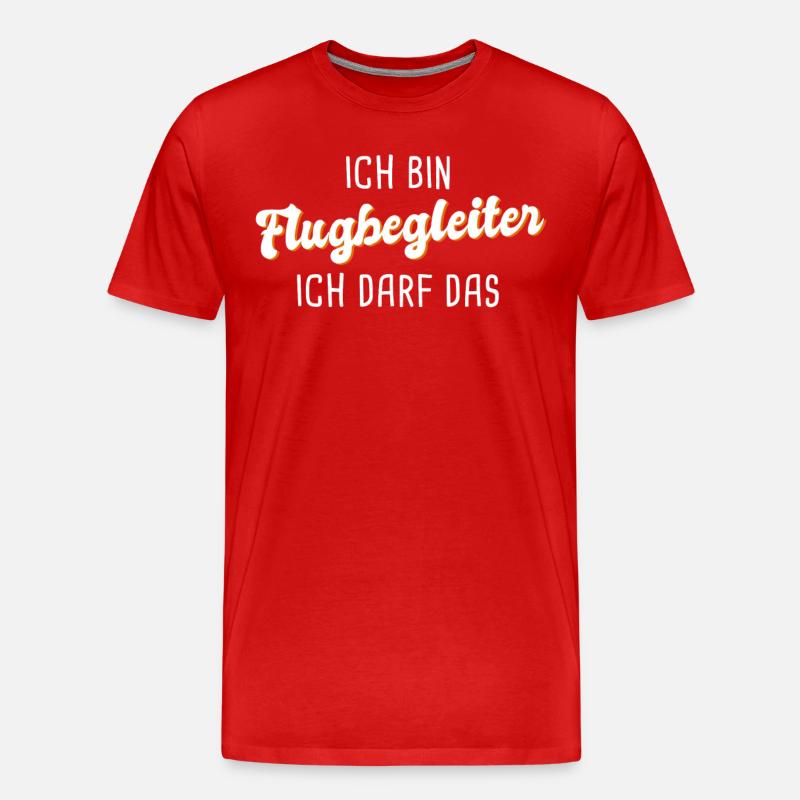 Flugbegleiter - Männer Premium Bio T-Shirt - Rot