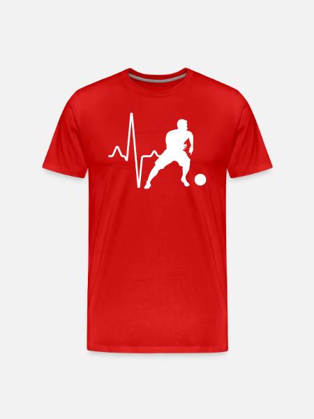 Football Heartbeat - Men's Premium Organic T-Shirt - red