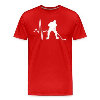Hockey Hockey Hockey sur glace Heartbeat - T-shirt bio Premium Homme - rouge - Devant - Damien (186cm)