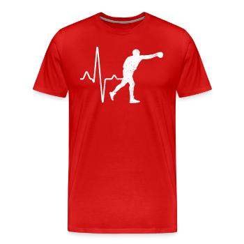 Boxen Herzschlag - Männer Premium Bio T-Shirt - Rot - Vorne - Damien (186cm)
