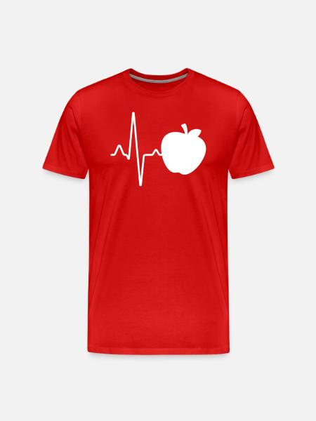 Apple Heartbeat - Men's Premium Organic T-Shirt - red