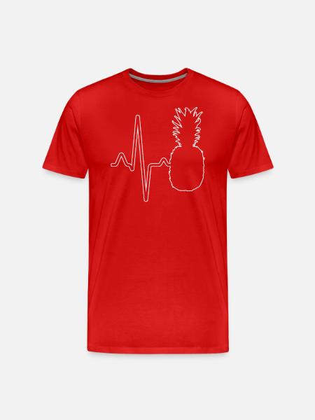 Pineapple heartbeat - Men's Premium Organic T-Shirt - red