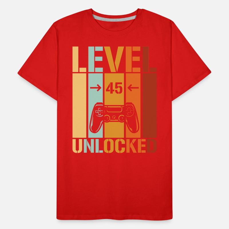 45. Geburtstag Level 45 unlocked Männer Premium Bio T-Shirt