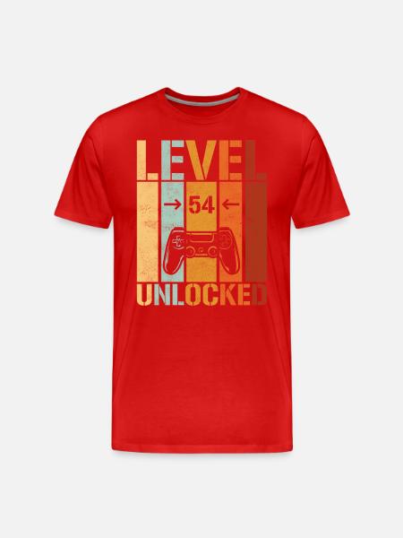 54th Birthday Level 54 unlocked - Men's Premium Organic T-Shirt - red