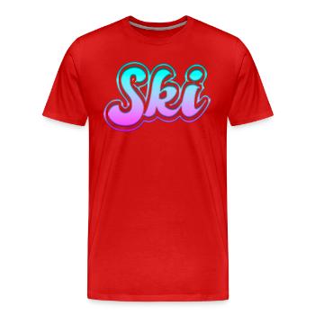 ski - Männer Premium Bio T-Shirt - Rot - Vorne - Damien (186cm)