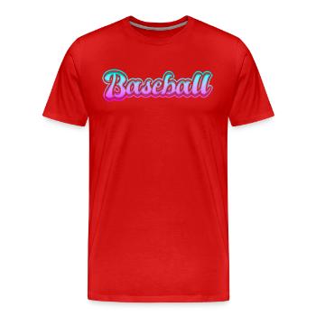 Baseball - Männer Premium Bio T-Shirt - Rot - Vorne - Damien (186cm)