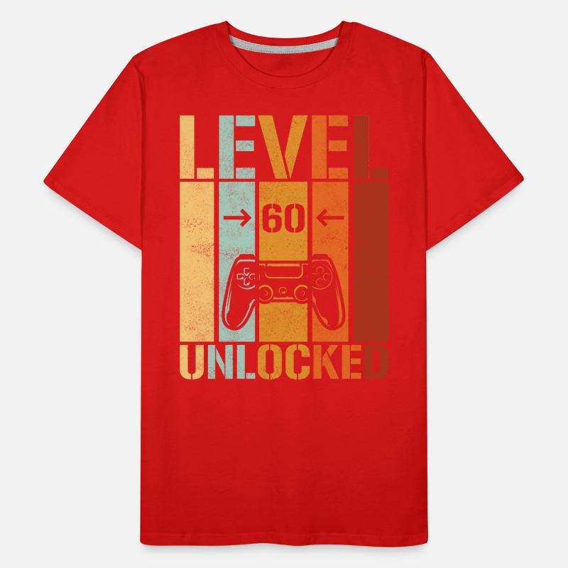 60. Geburtstag Level 60 unlocked Männer Premium Bio T-Shirt