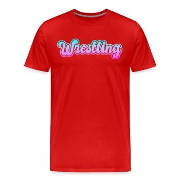 Lutte - T-shirt bio Premium Homme - rouge - Devant - Damien (186cm)
