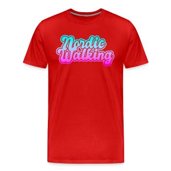 Pole walking - Men's Premium Organic T-Shirt - red - Front - Damien (186cm)