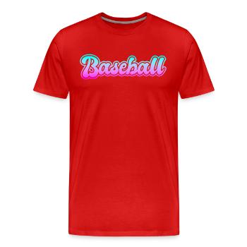 Baseball - Männer Premium Bio T-Shirt - Rot - Vorne - Damien (186cm)