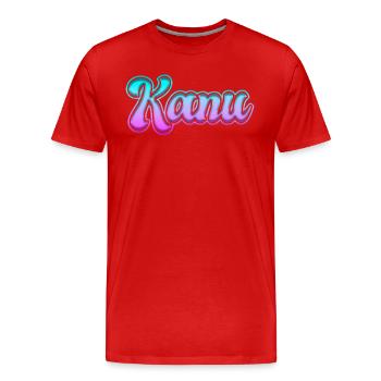 Kanu - Männer Premium Bio T-Shirt - Rot - Vorne - Damien (186cm)
