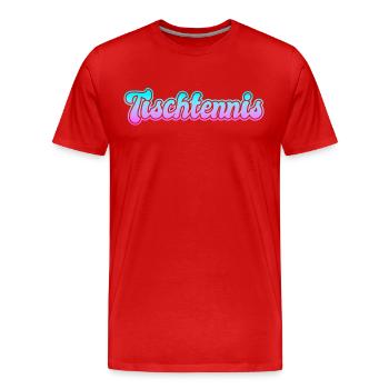 Tischtennis - Männer Premium Bio T-Shirt - Rot - Vorne - Damien (186cm)