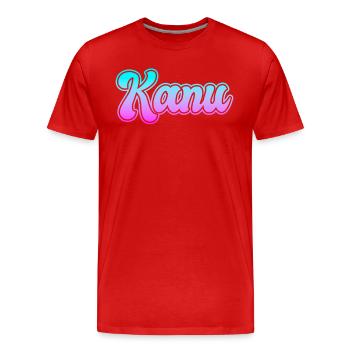 Kanu - Männer Premium Bio T-Shirt - Rot - Vorne - Damien (186cm)