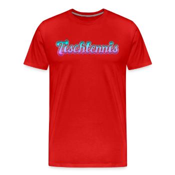 Tischtennis - Männer Premium Bio T-Shirt - Rot - Vorne - Damien (186cm)