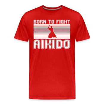 Aïkido - T-shirt bio Premium Homme - rouge - Devant - Damien (186cm)