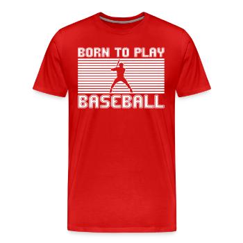 Baseball - Männer Premium Bio T-Shirt - Rot - Vorne - Damien (186cm)