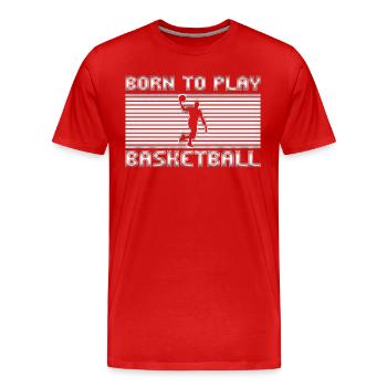 basket-ball - T-shirt bio Premium Homme - rouge - Devant - Damien (186cm)
